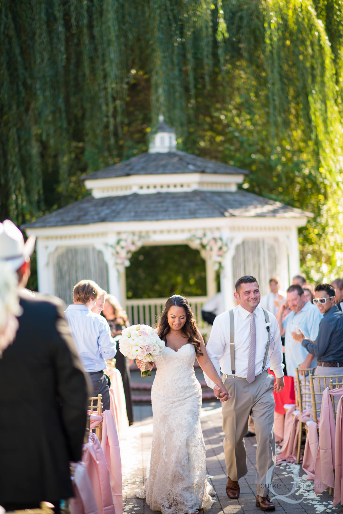 Abernethy Center Portland Wedding bride and groom recessional