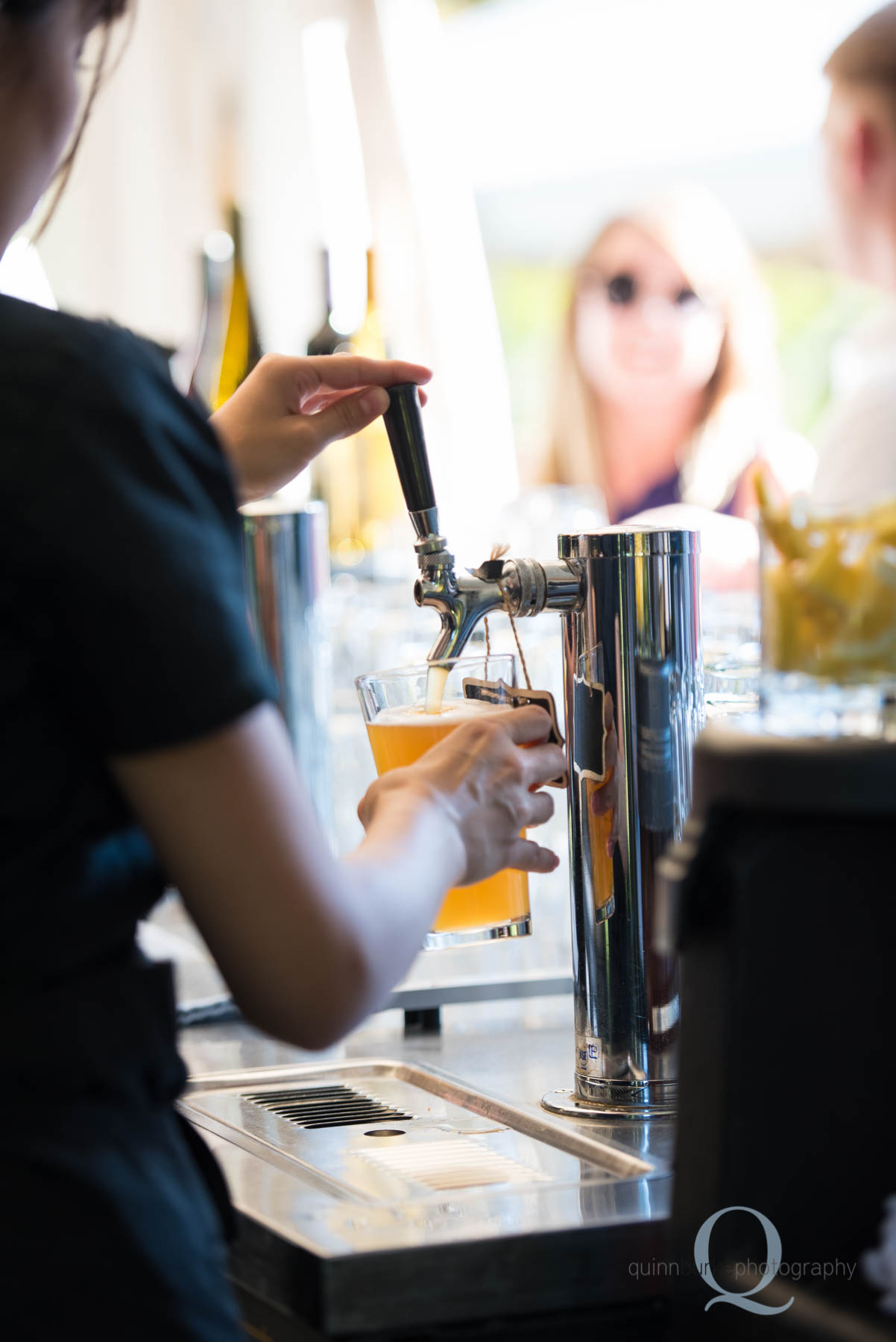 Abernethy Center Portland Wedding pouring beer reception