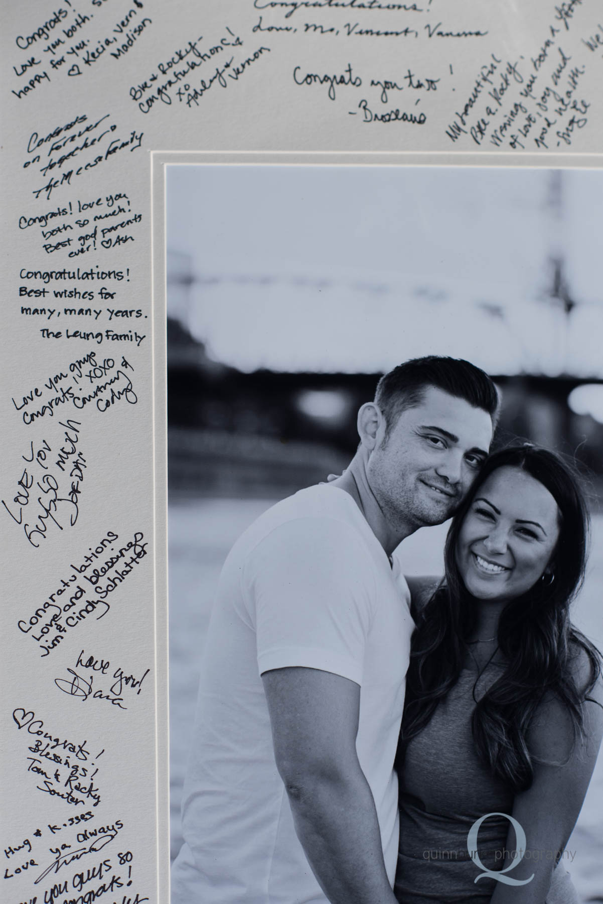 Abernethy Center Portland Wedding engagement photo guest book