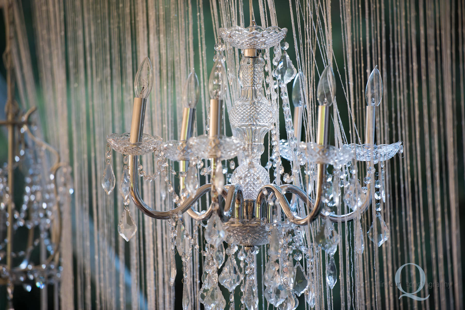 Abernethy Center Portland Wedding chandelier reception
