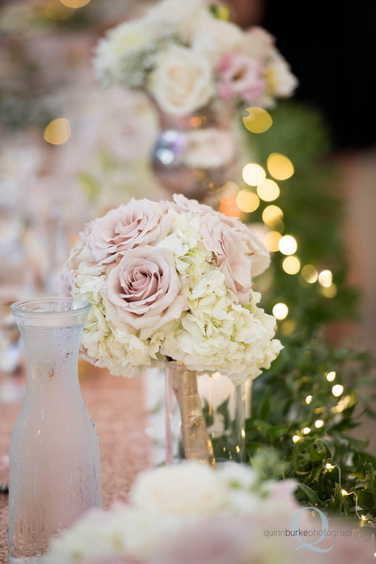 Abernethy Center Portland Wedding flowers on tables