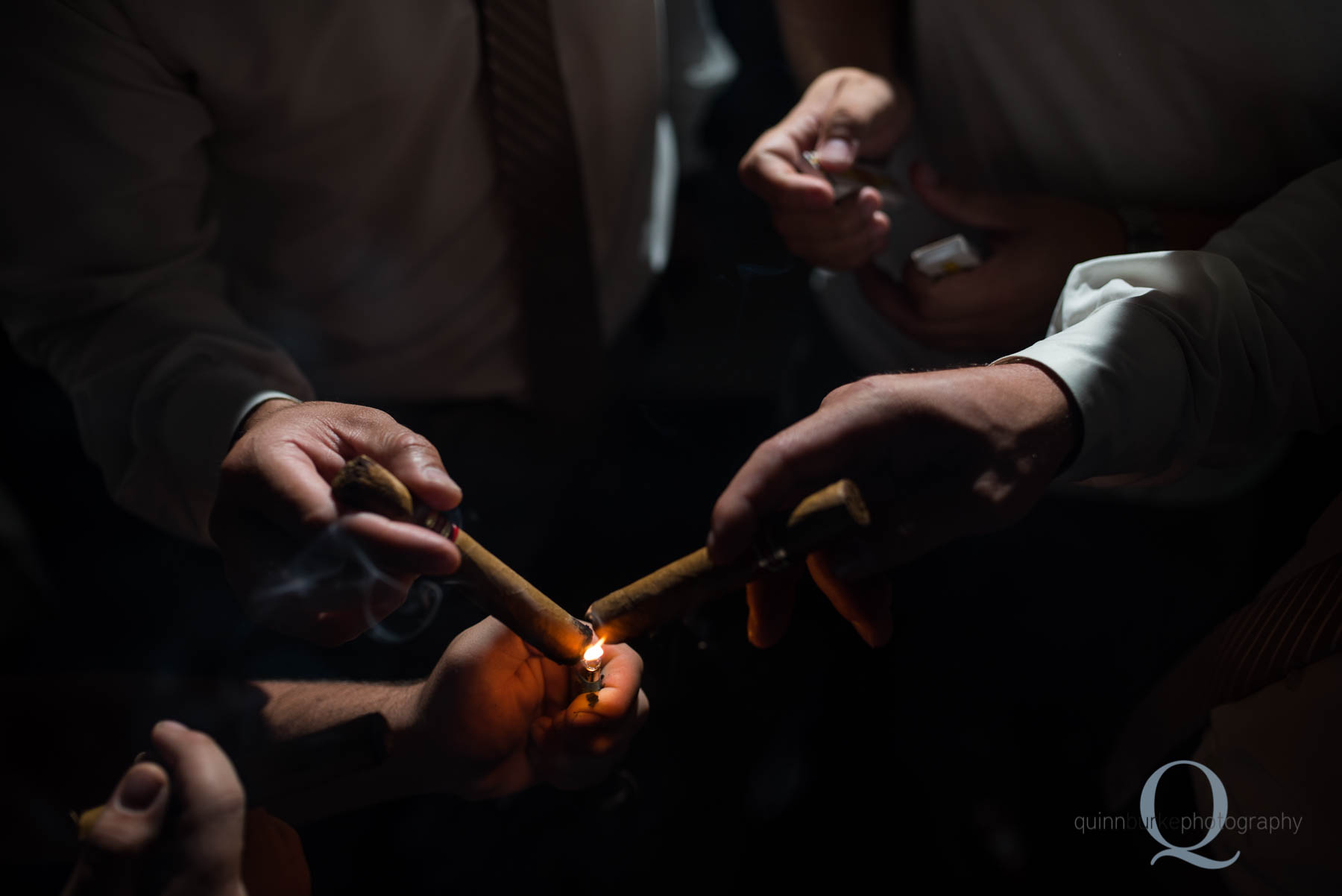 Abernethy Center Portland Wedding lighting cigars