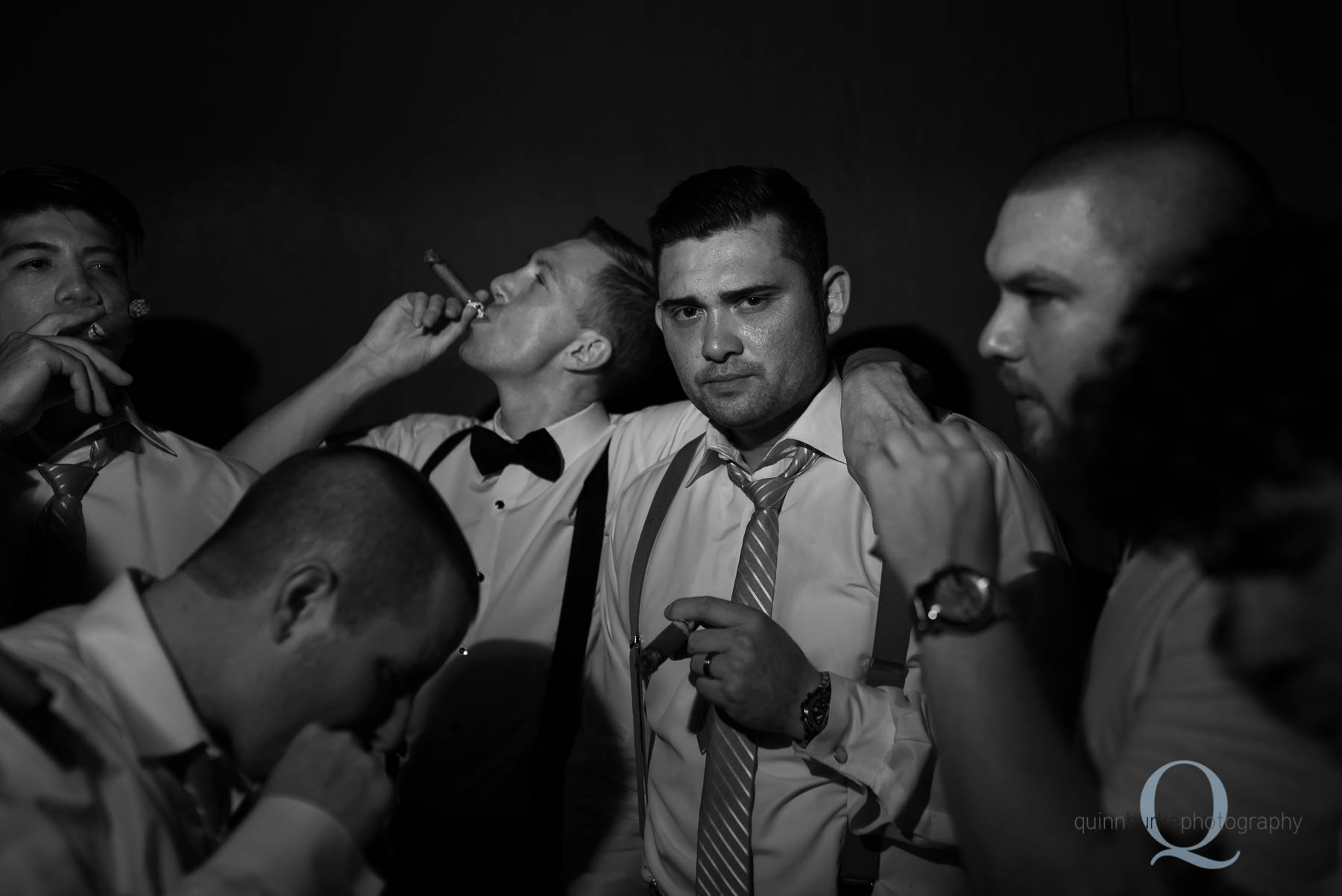 Abernethy Center Portland Wedding groom with cigar