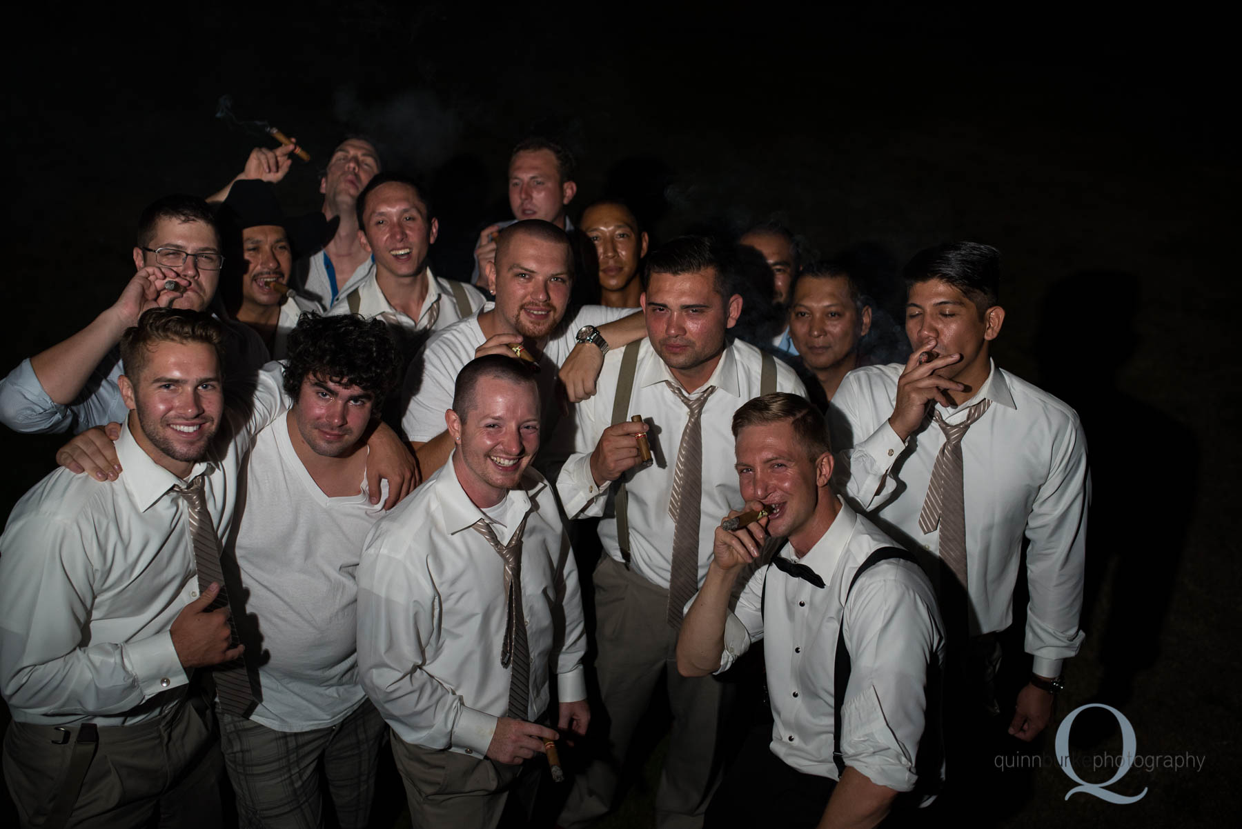 Abernethy Center Portland Wedding guys smoking cigars