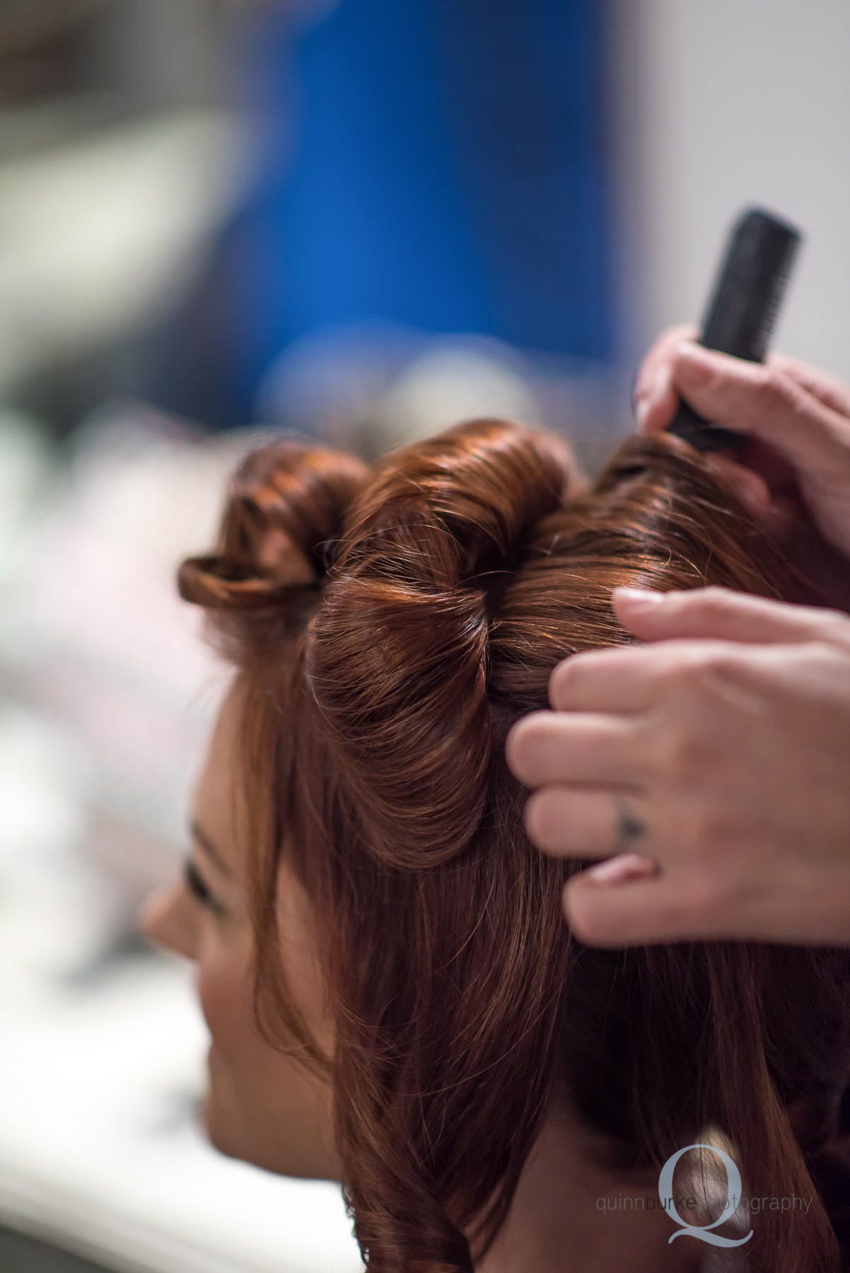 bride red hair style wedding