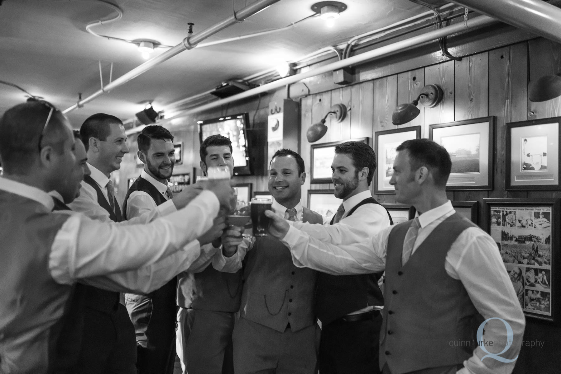Mcmenamins edgefield wedding groomsmen toasting