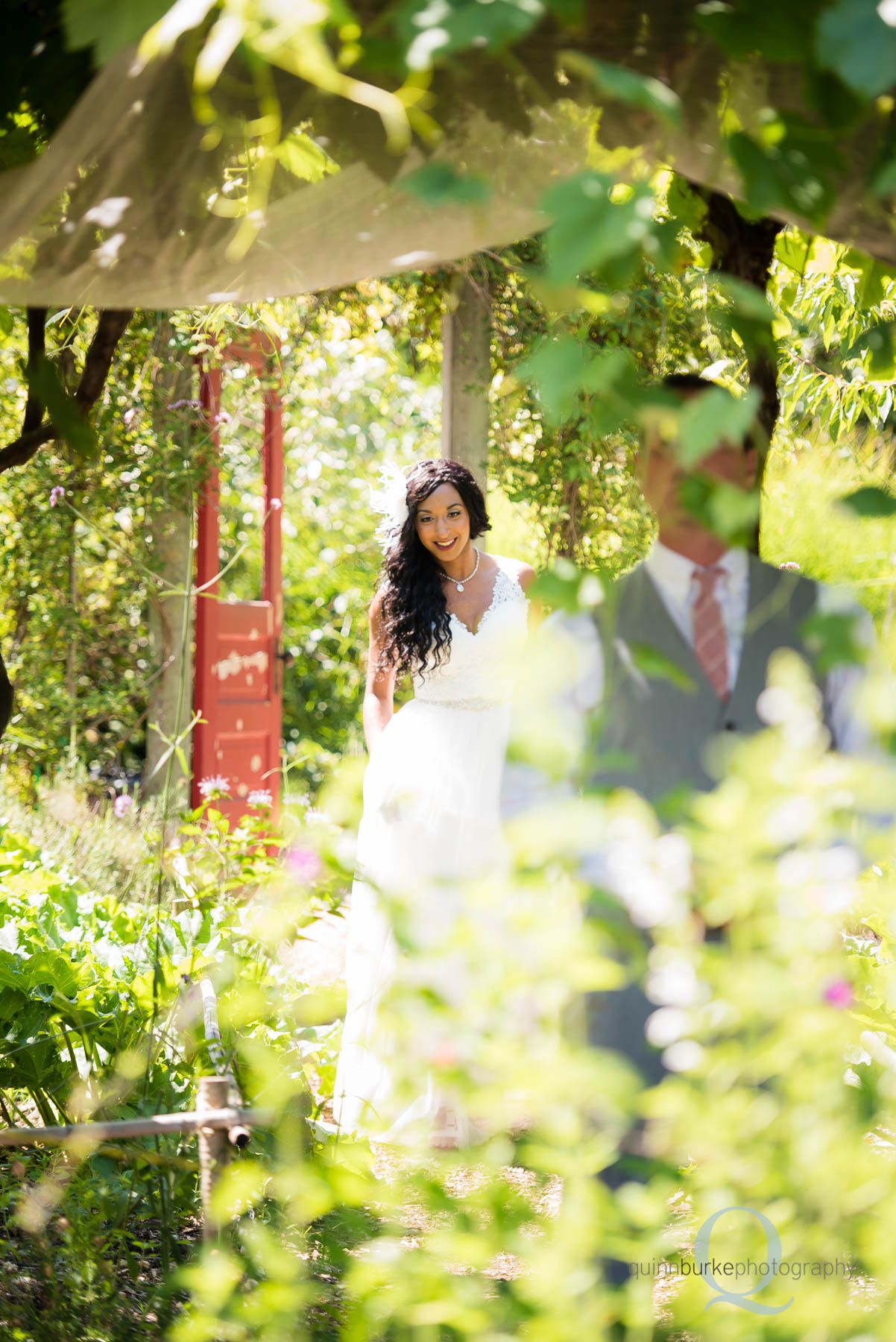 bride groom first look wedding Mcmenamins edgefield