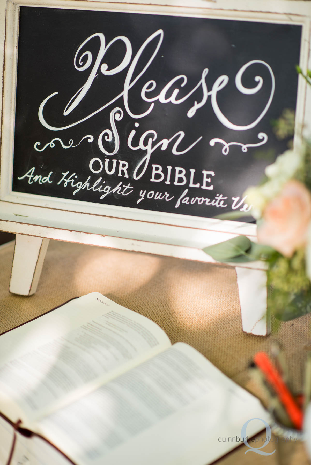 bible as wedding guest book