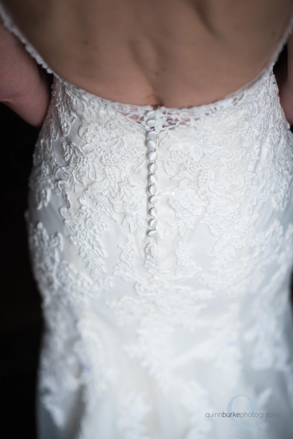 back of bride's dress before wedding Old Schoolhouse Newberg