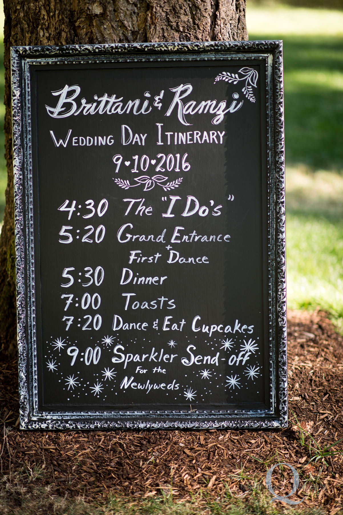 wedding reception chalk board sign