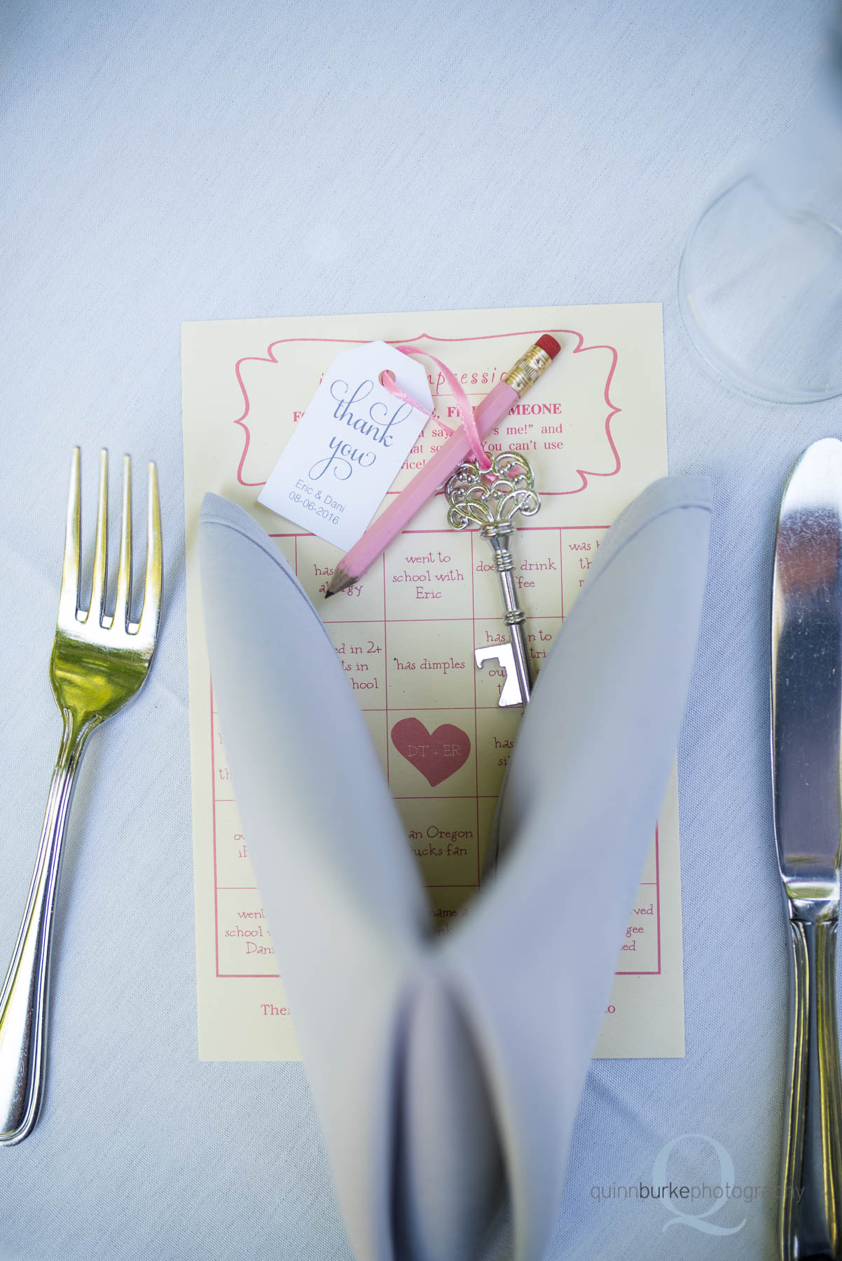 table place settings at Mcmenamins edgefield wedding