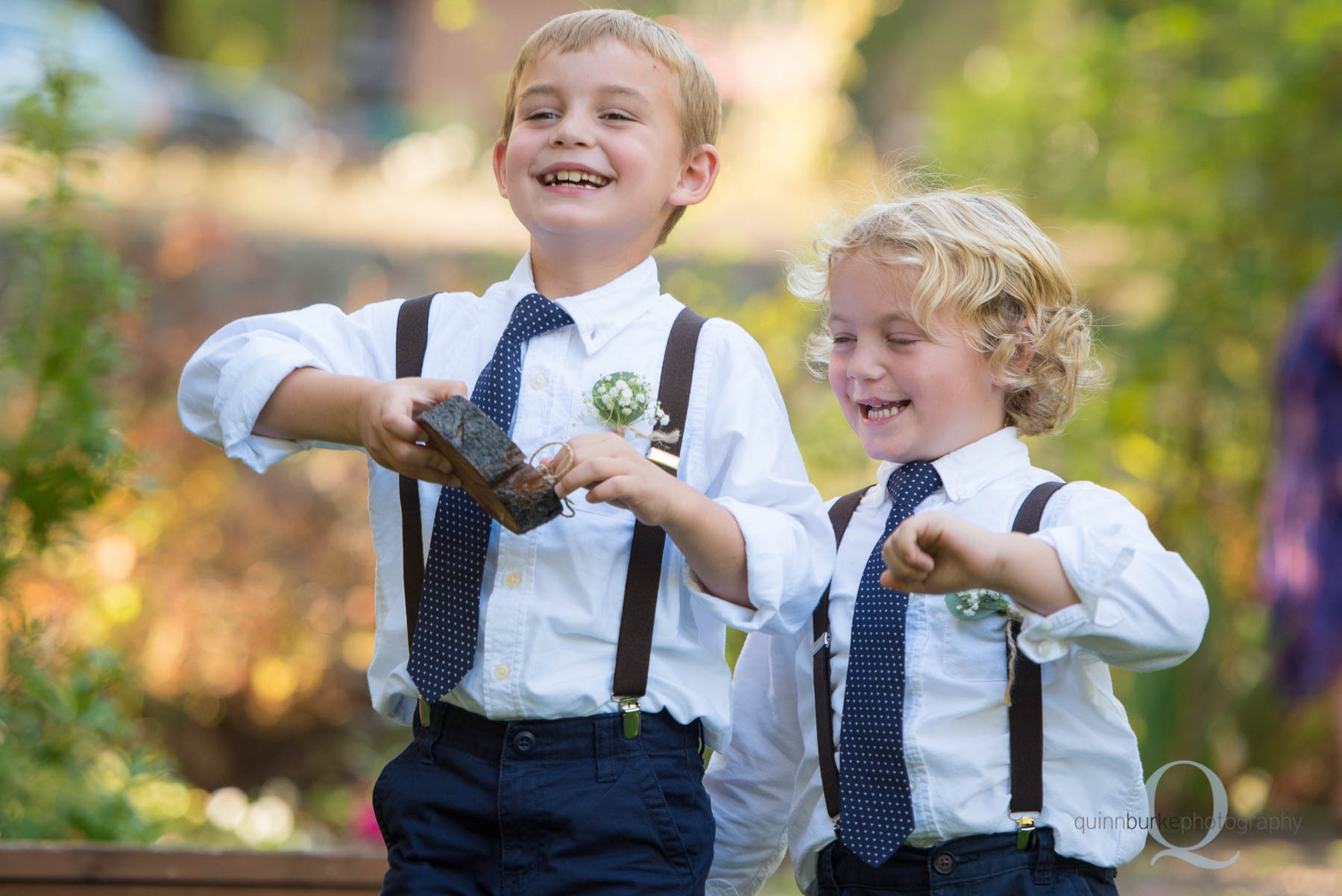 bridesmaid groomsmen walking at rons pond wedding