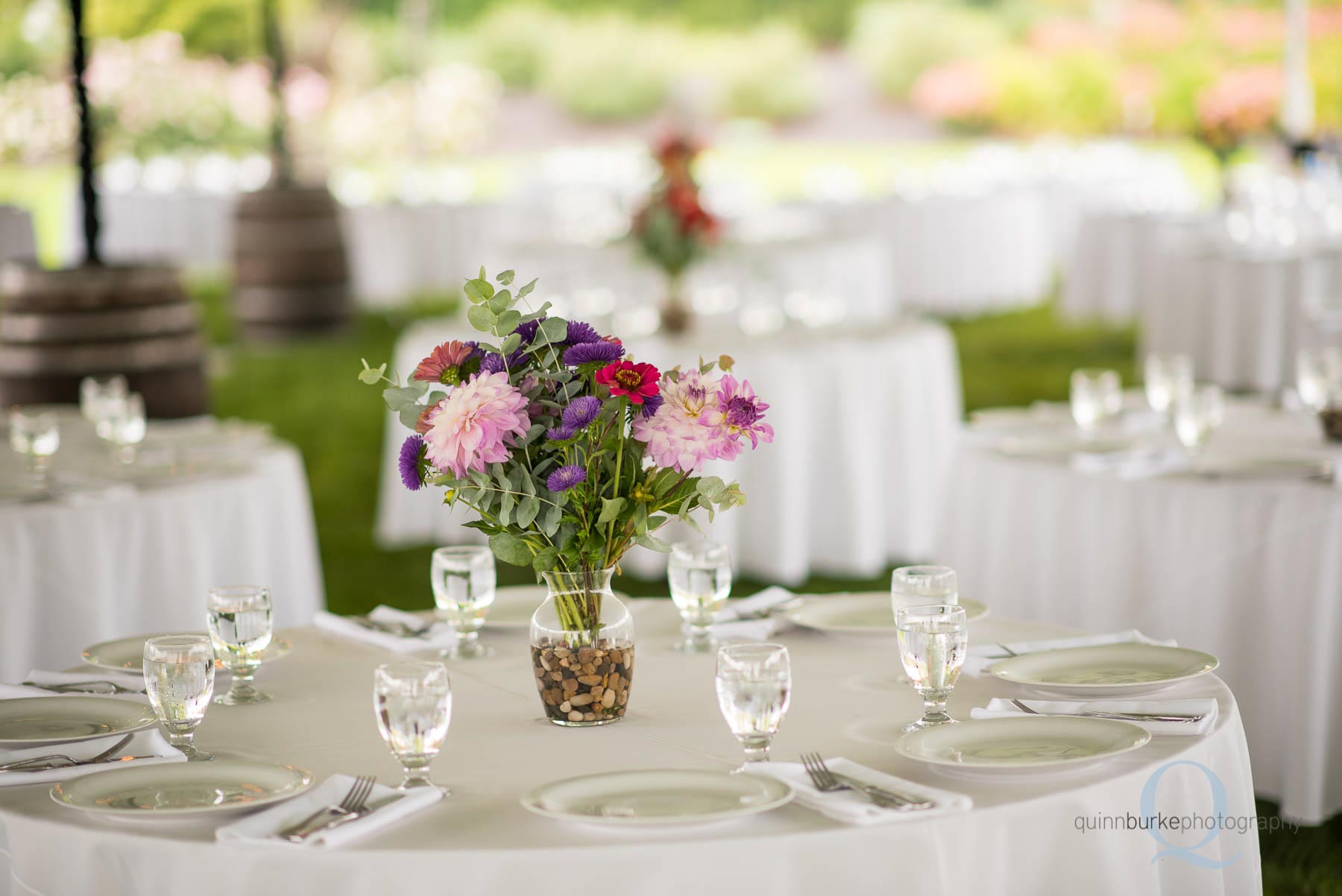 reception table setup Old Schoolhouse Newberg