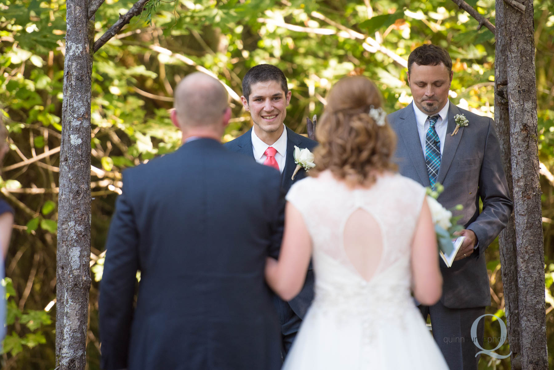 groom seeing bride walk down aisle rons pond