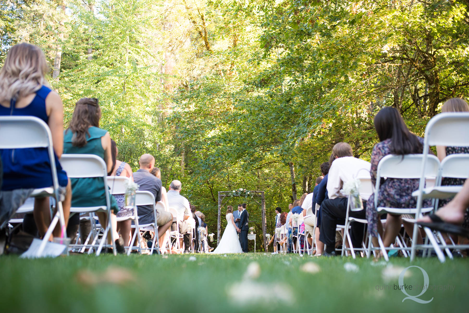 wedding ceremony at rons pond in monmouth