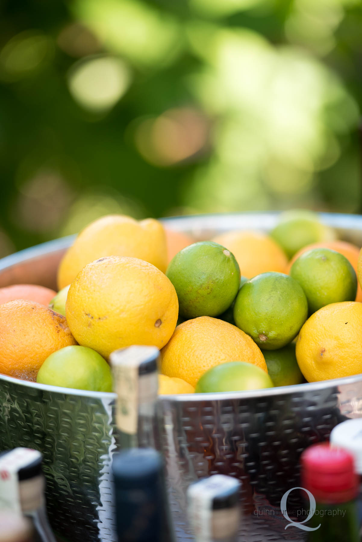 lemon and lime bowl at wedding reception