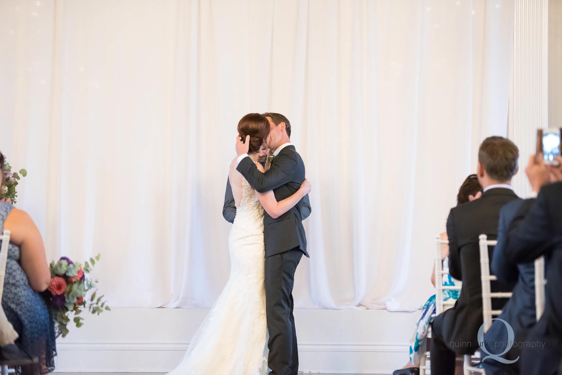 Old Schoolhouse Newberg kiss at wedding ceremony