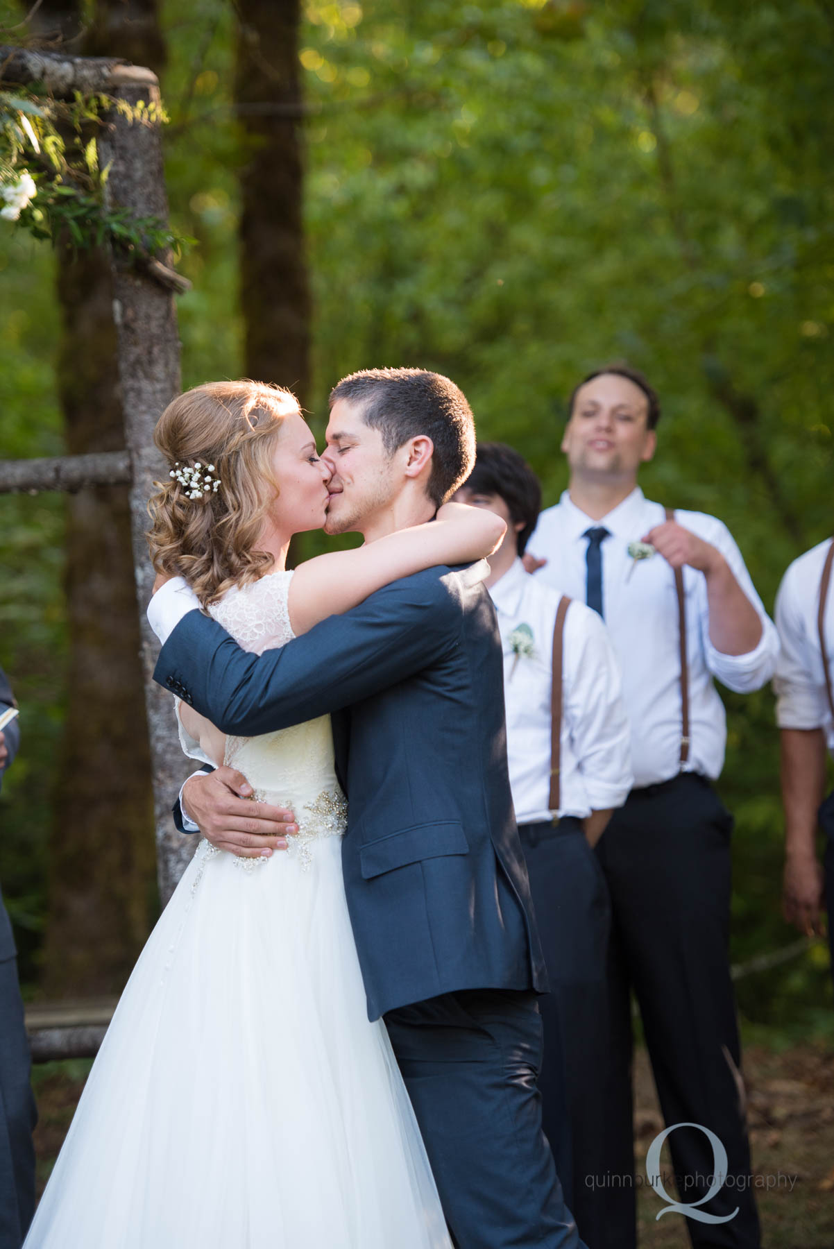 first kiss at wedding ceremony at rons pond
