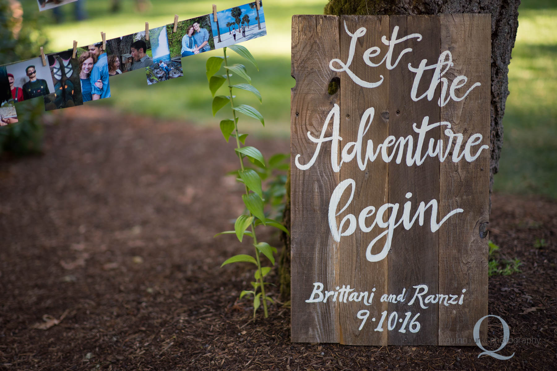 wood sign wedding decoration at rons pond