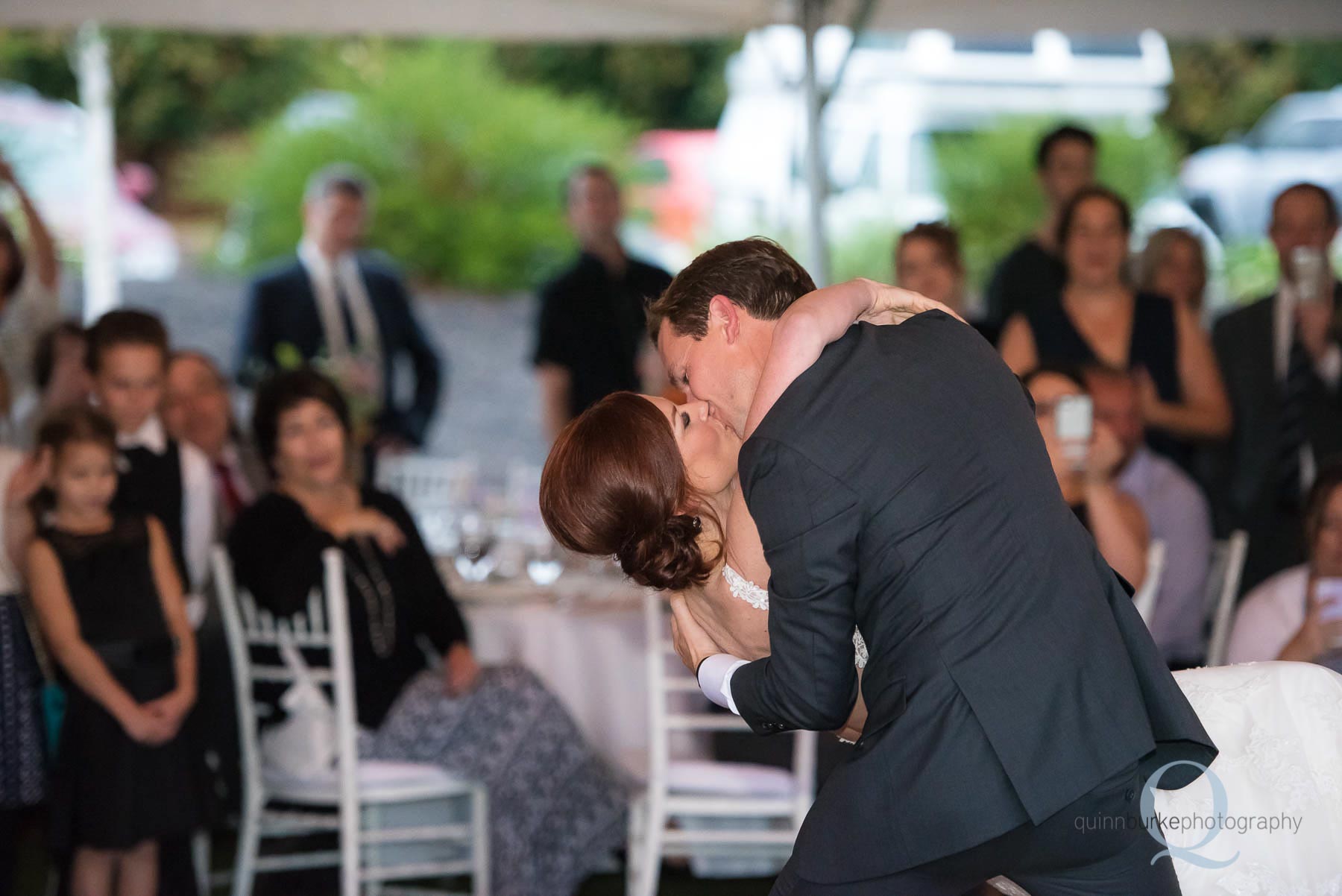 Old Schoolhouse Newberg kiss after dance wedding reception