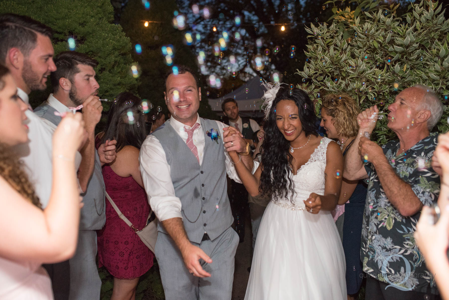 bubbles on exit of wedding reception at Mcmenamins edgefield