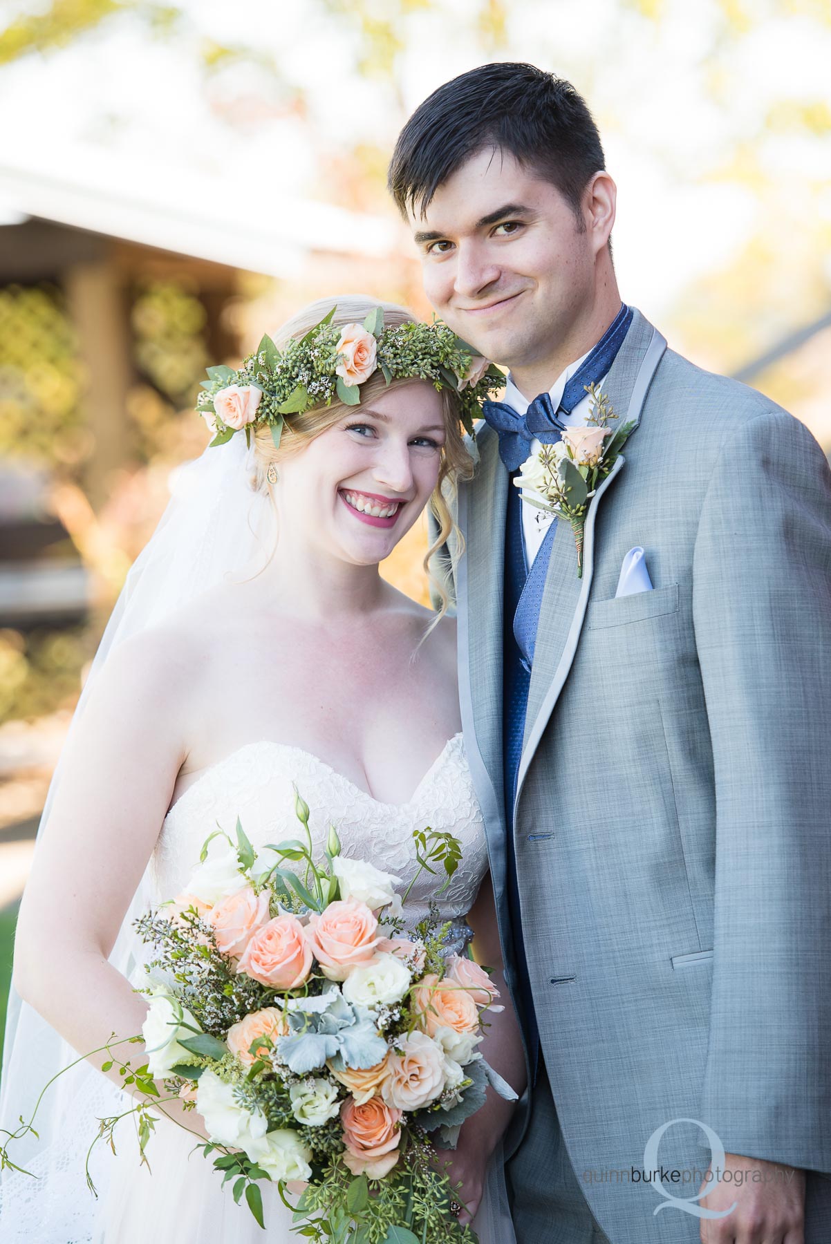 bride and groom before wedding at Perryhill Farm