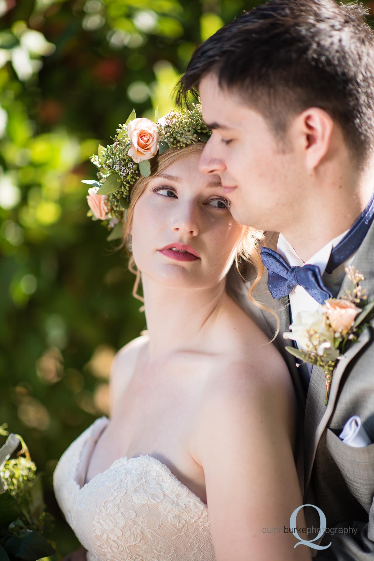 bride and groom orchard wedding Perryhill Farm oregon