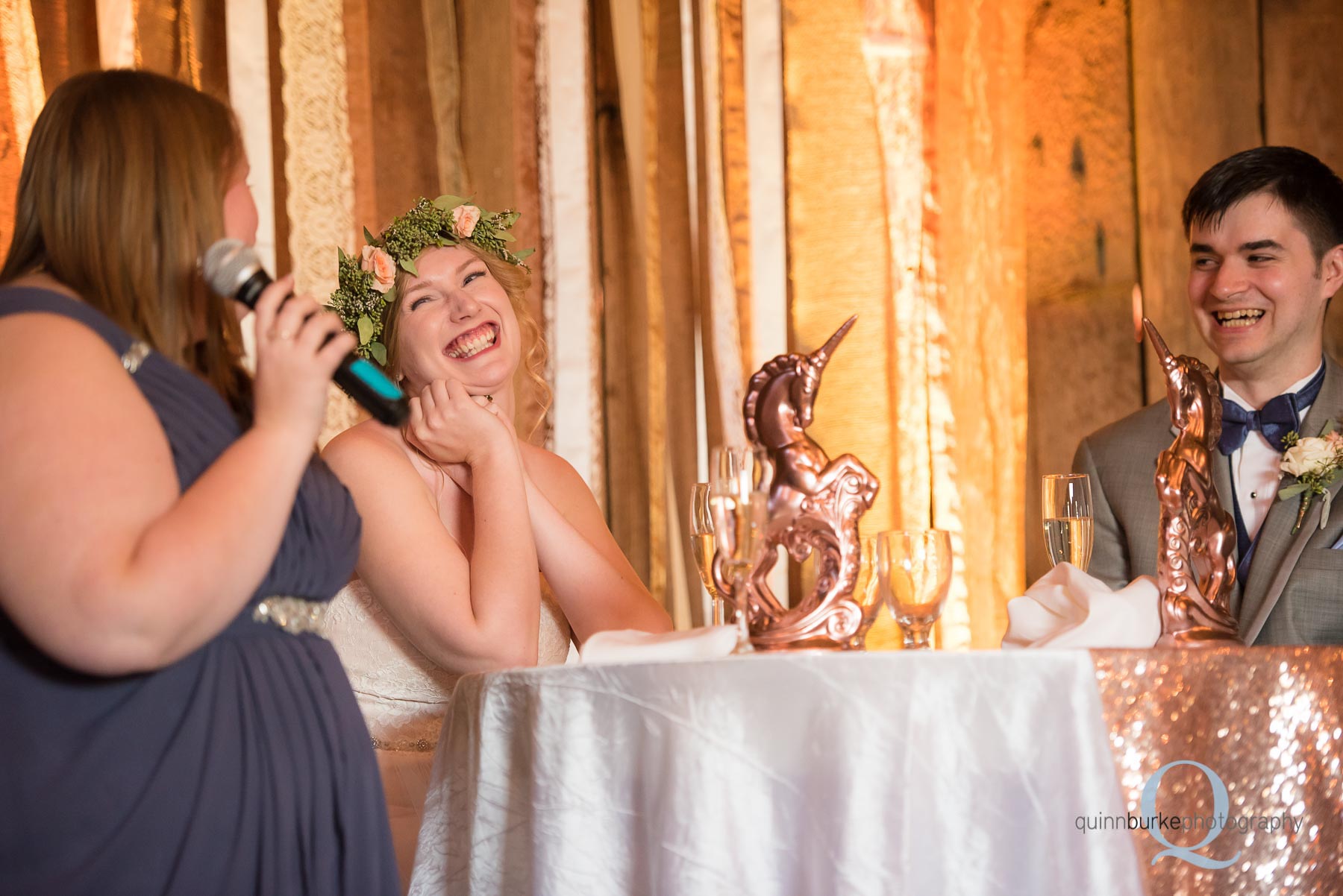 toasts at Perryhill Farm barn wedding