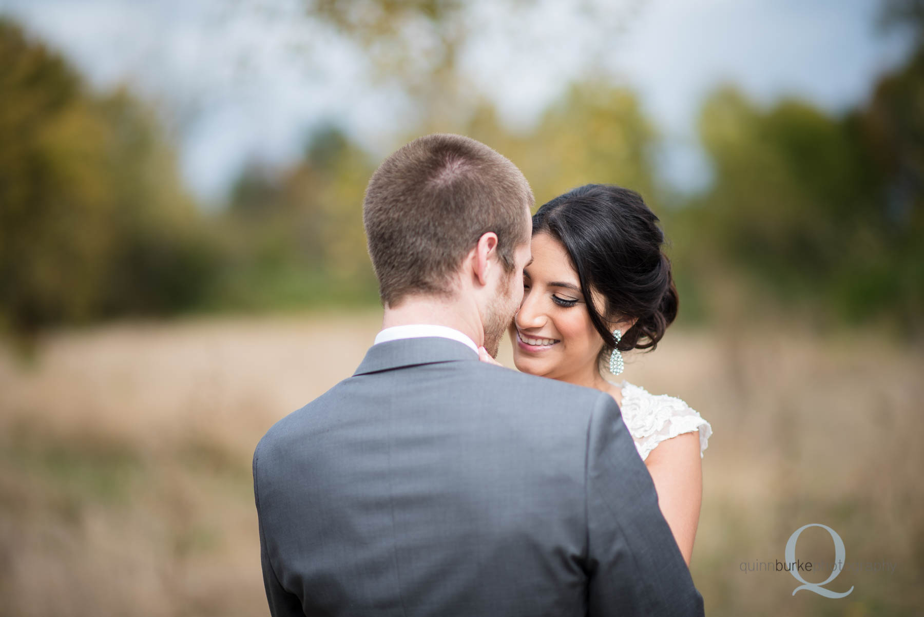 bride and groom before wedding at Green Villa Barn