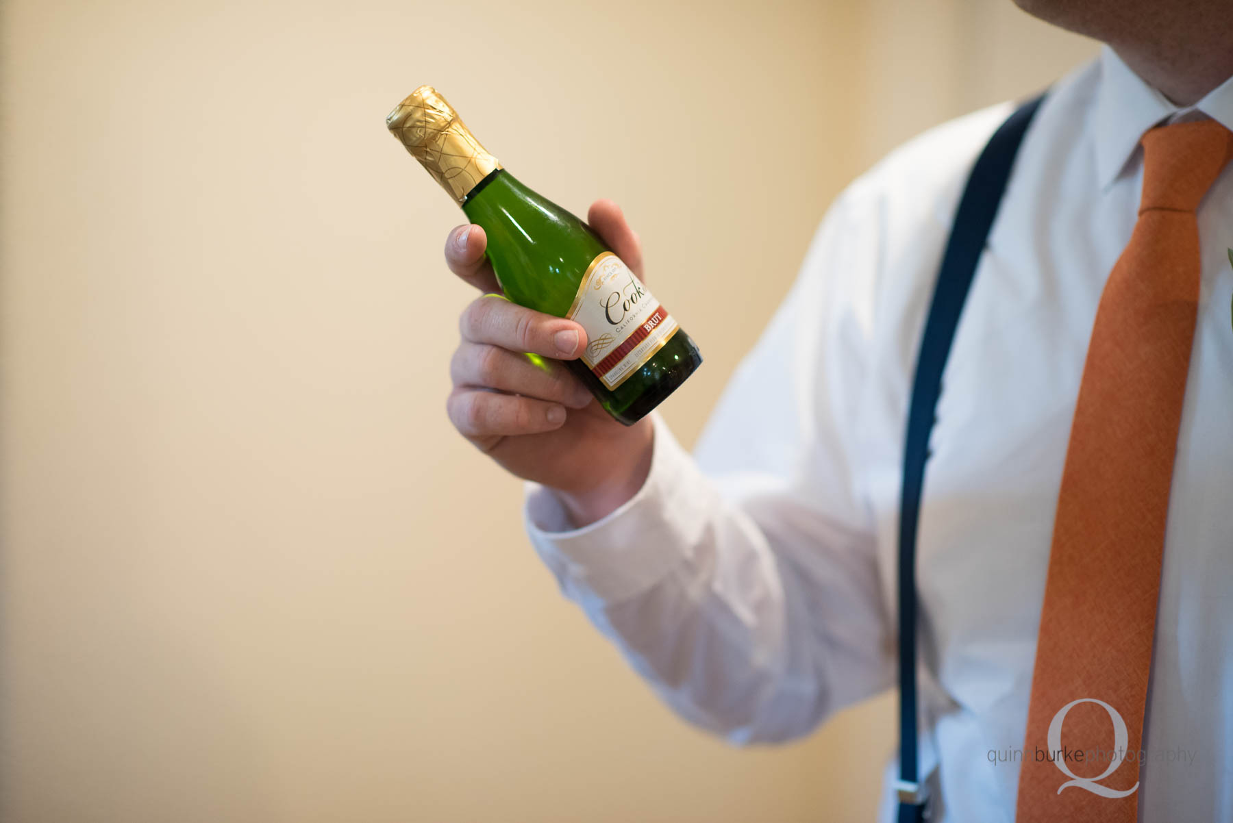 champagne toast before wedding at Green Villa Barn