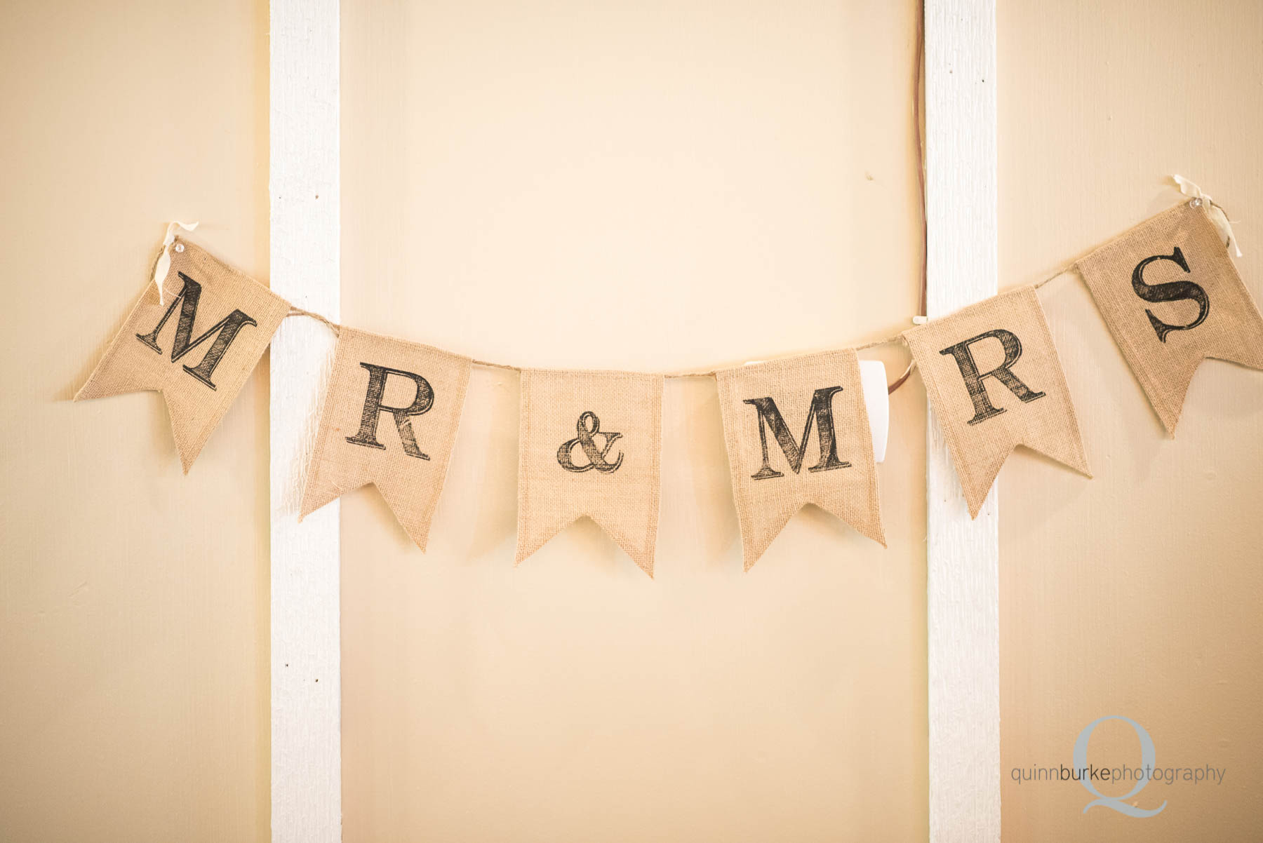 mr and mrs flag rope sign