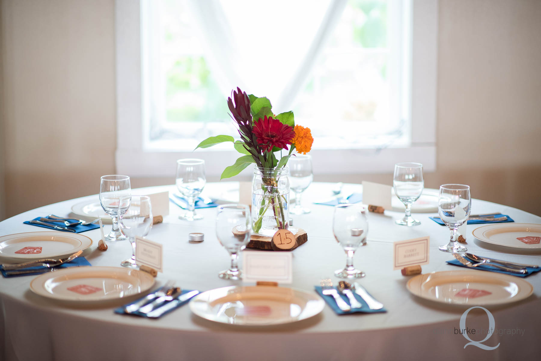 table setting at Green Villa Barn