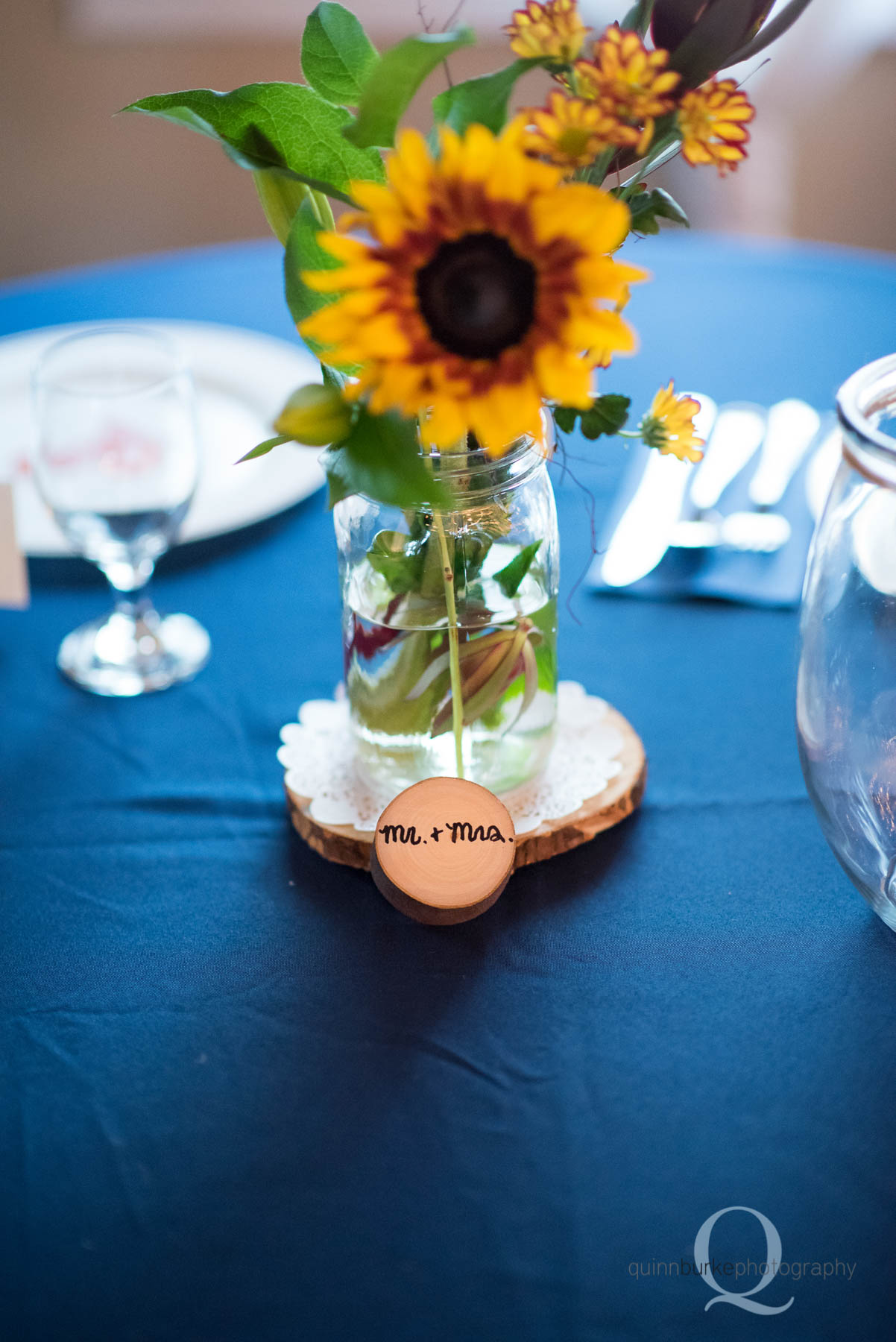 table setting at Green Villa Barn wedding