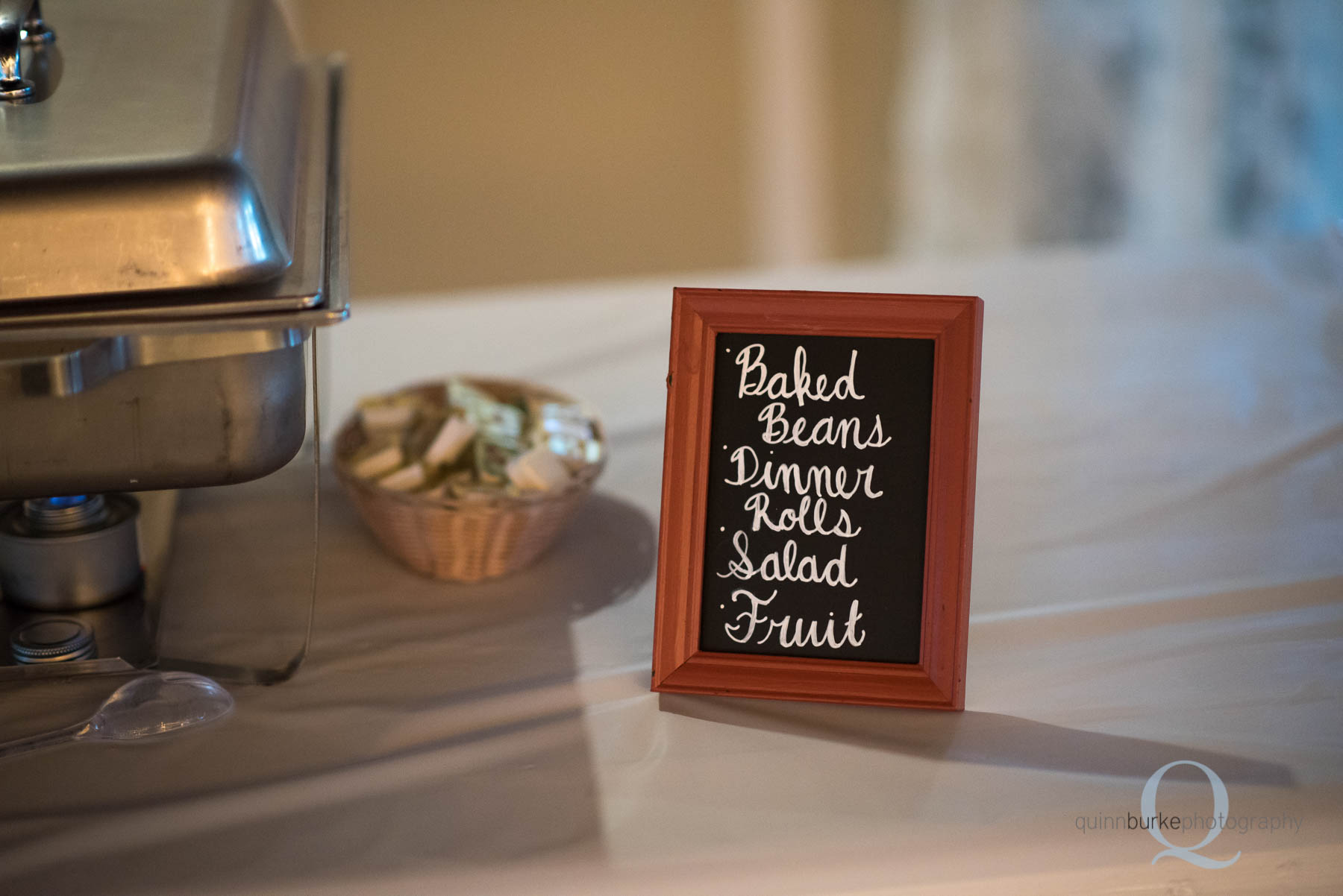 dinner reception chalkboard sign