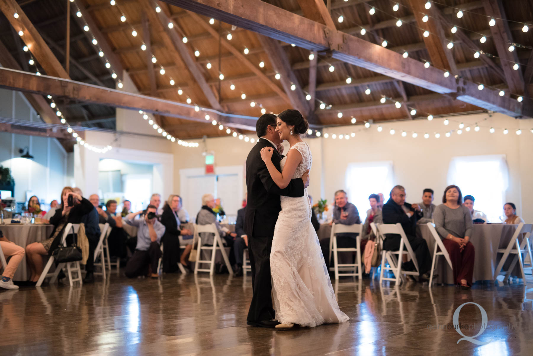 dad daughter wedding dance Green Villa Barn