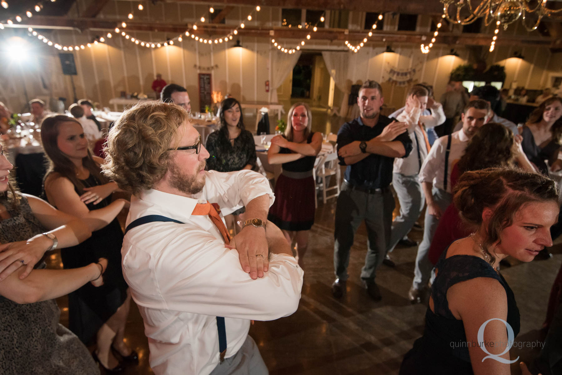 dancing during reception at Green Villa Barn Salem Oregon