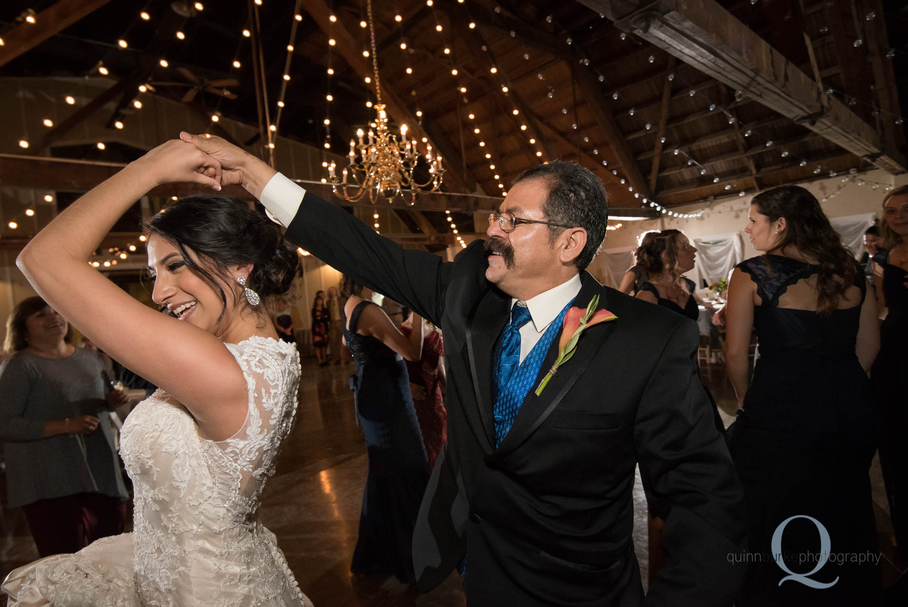 dancing during wedding reception at Green Villa Barn Salem Oregon