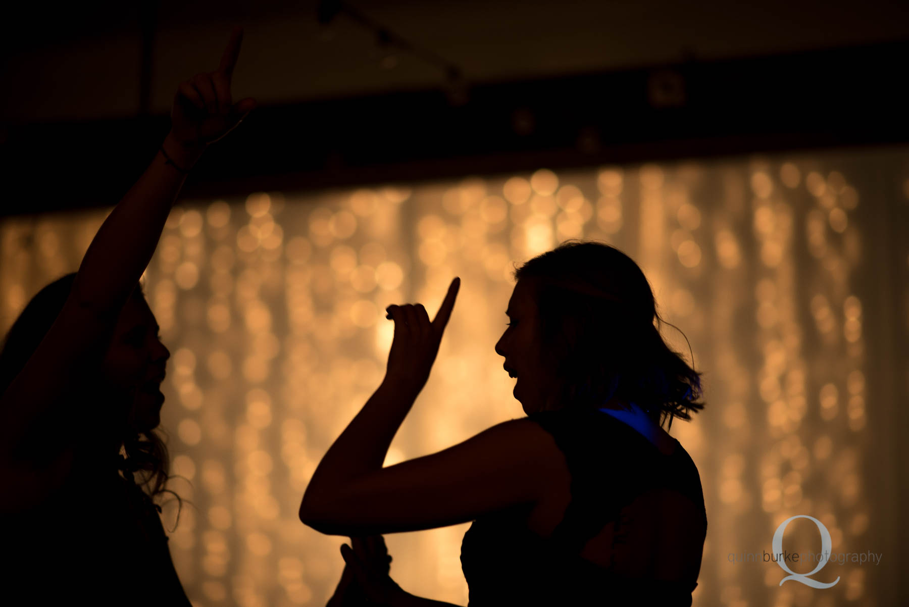 silhouette dancing at Green Villa Barn Salem Oregon